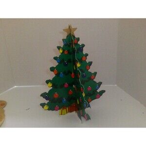 Vintage 1960s Die-Cut Cardboard Christmas Tree 11" High